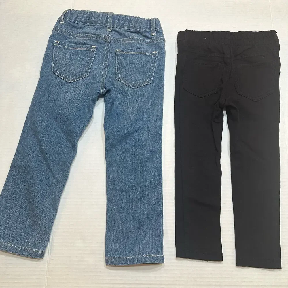 Bundle of Toddler Girls Bottoms sz 3T Jeans and Black Pants